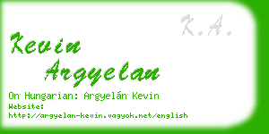 kevin argyelan business card